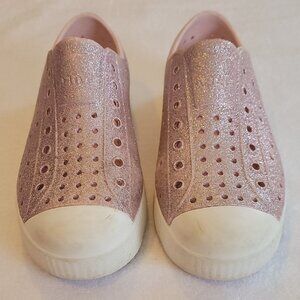 Native Pink Glitter Slip-On Shoes Size 1